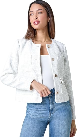Cropped Boucle Jacket